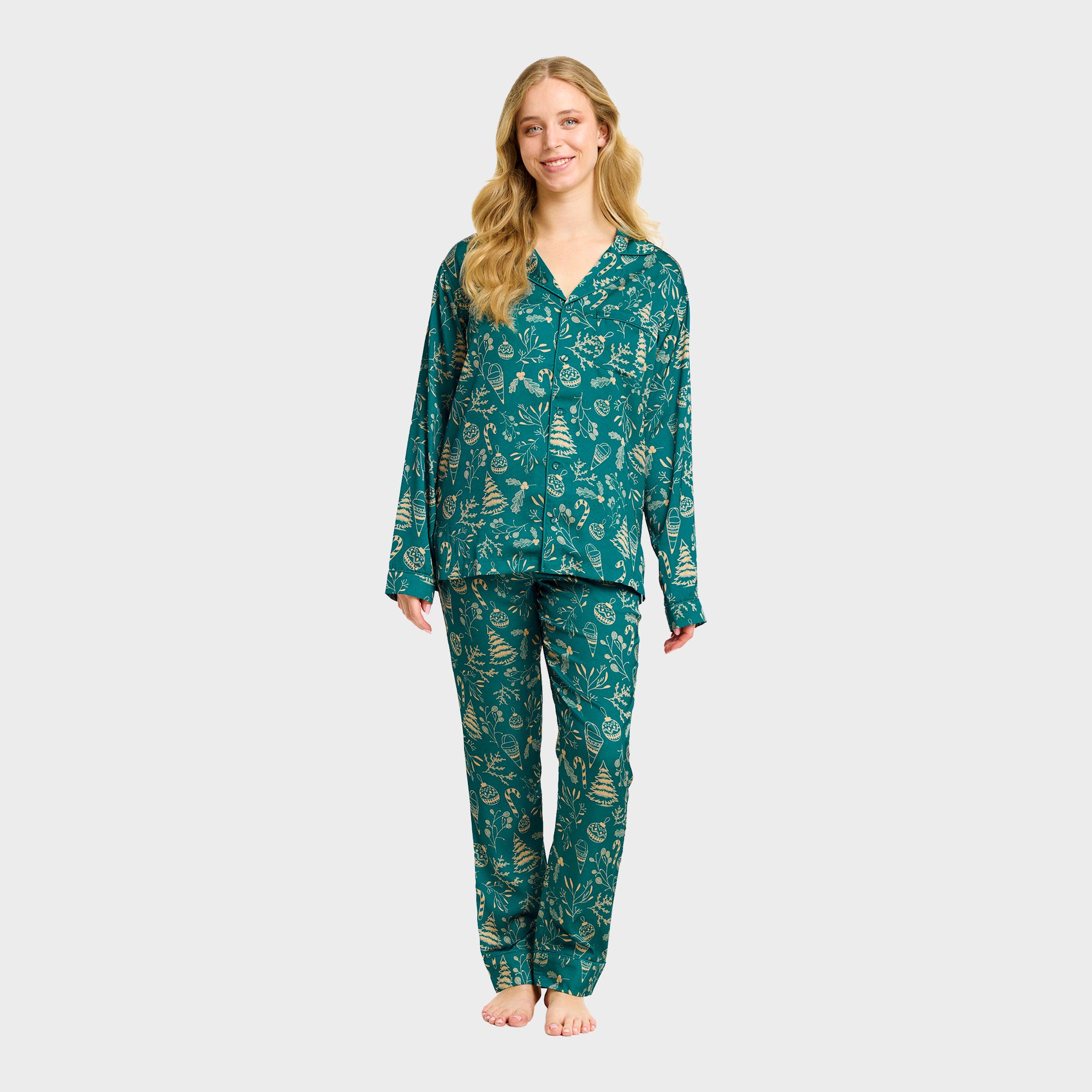 Den begavede satin pyjamas - Dame